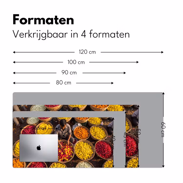 Bureau onderlegger - Bloemen - Markt - Kleurrijk — 8