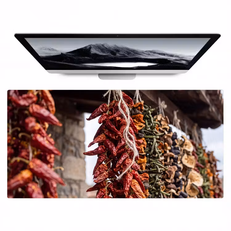 Bureau onderlegger - Rode pepers - Eten — 1