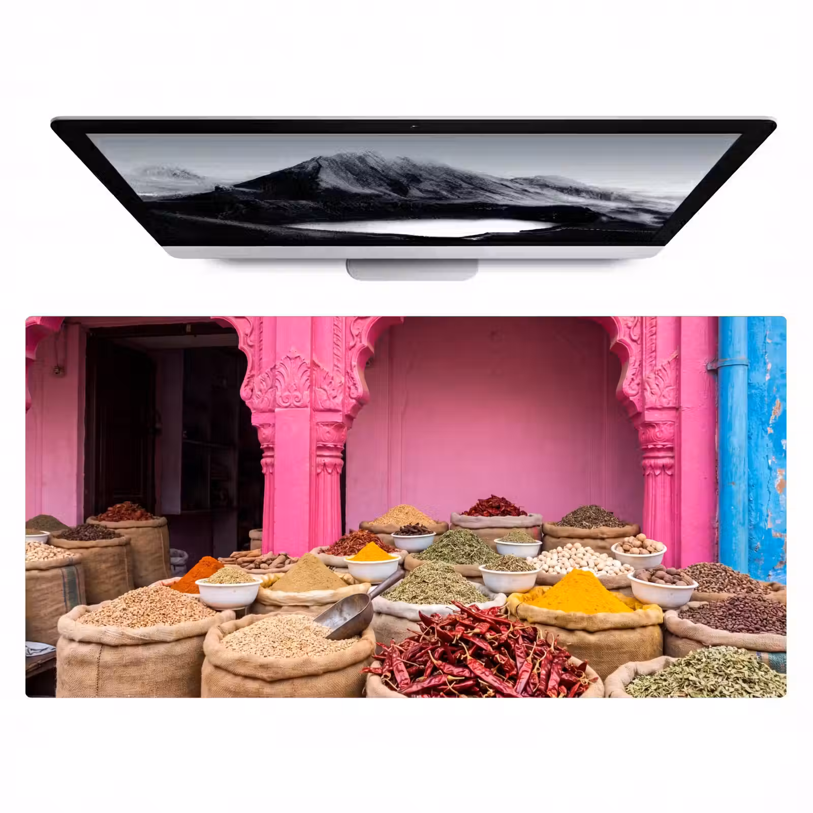 Bureau onderlegger - Kruiden - Markt - Roze — 1