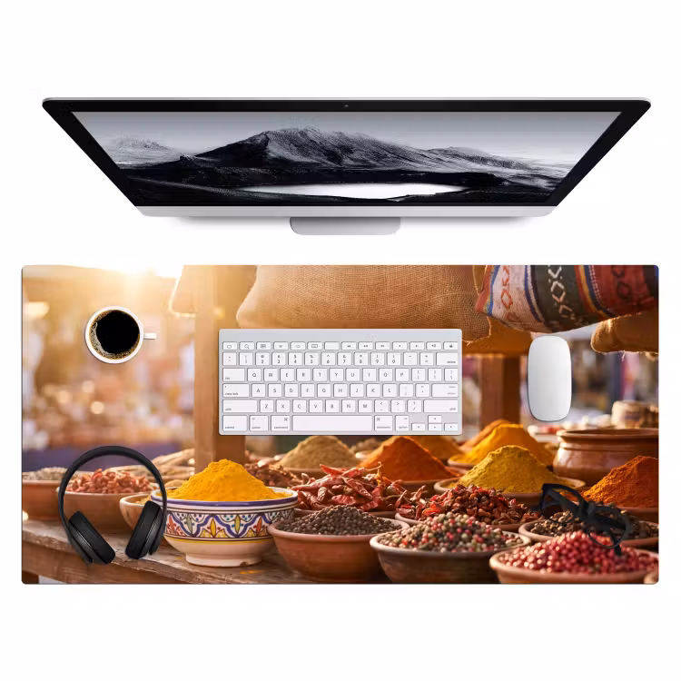 Bureau onderlegger - Specerijen - Markt - Kleurrijk — 4
