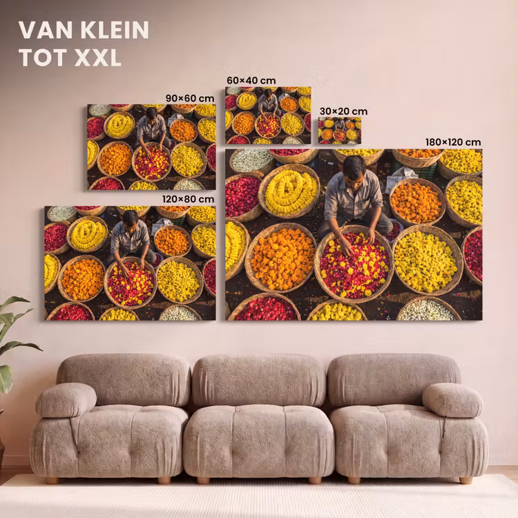 Canvas schilderij - Bloemen - Markt - Kleurrijk — 7