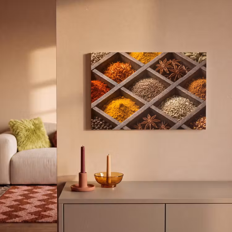 Canvas schilderij - Kruiden - Houten - Eten — 1