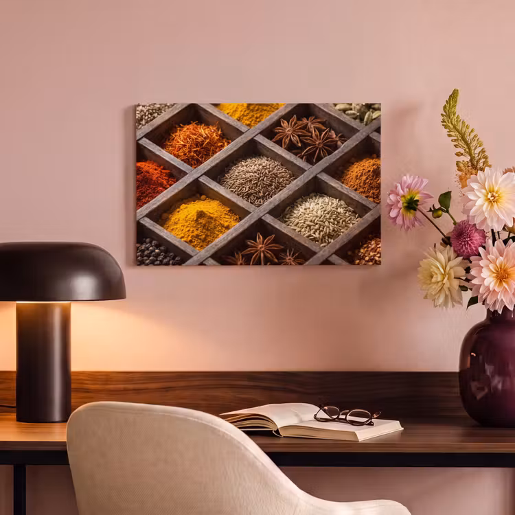 Canvas schilderij - Kruiden - Houten - Eten — 5