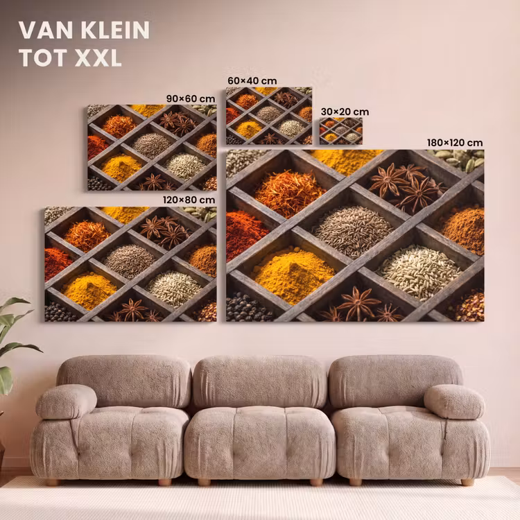 Canvas schilderij - Kruiden - Houten - Eten — 7