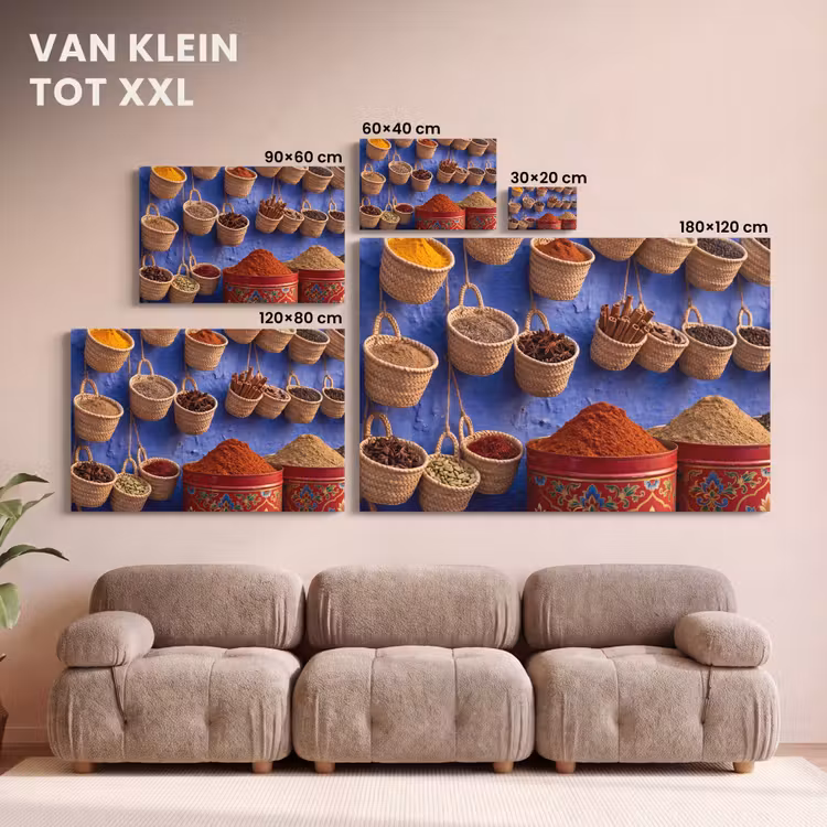 Canvas schilderij - Kruiden - Manden - Markt — 7