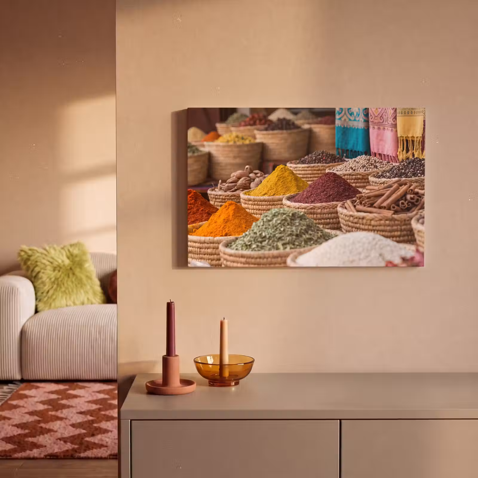 Canvas schilderij - Kruiden - Manden - Oosters — 1