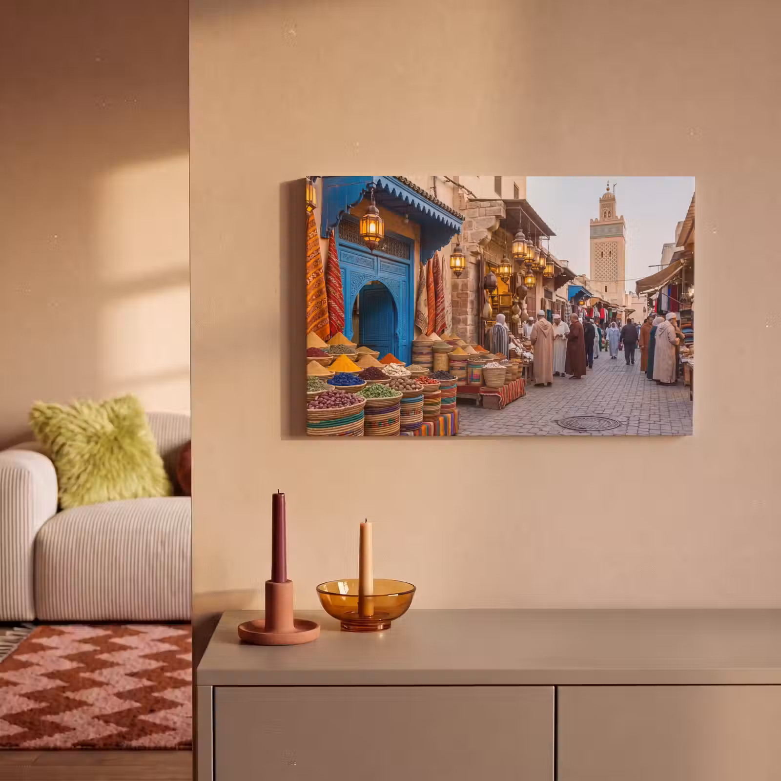 Canvas schilderij - Markt - Oosters - Kleurrijk — 1