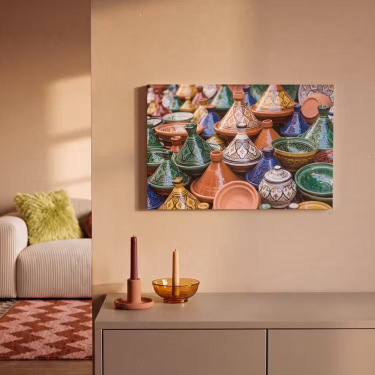 Canvas schilderij - Aardewerk - Kleurrijk - Patroon — 1