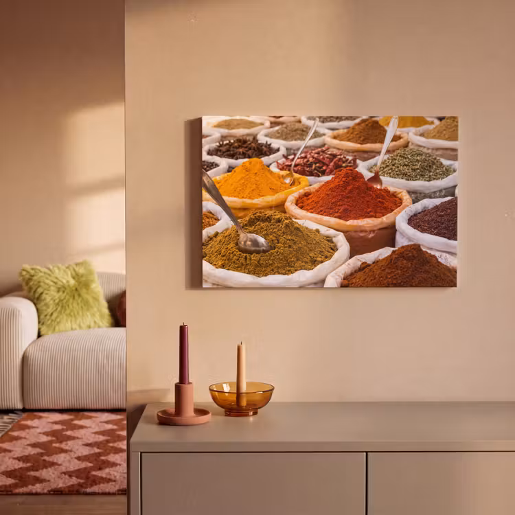 Canvas schilderij - Kruiden - Markt - Eten — 1