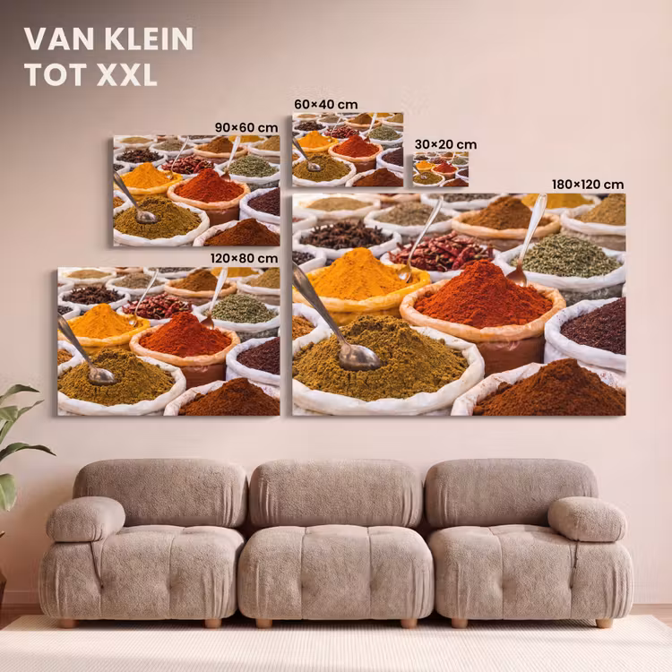 Canvas schilderij - Kruiden - Markt - Eten — 7