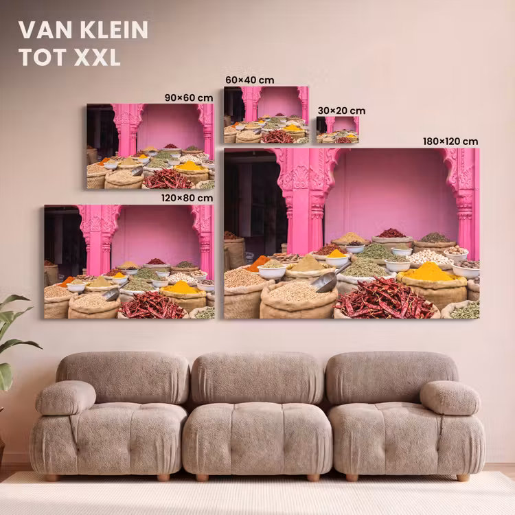 Canvas schilderij - Kruiden - Markt - Roze — 7