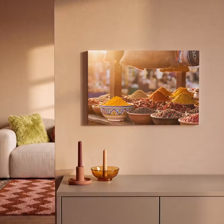 Canvas schilderij - Specerijen - Markt - Kleurrijk — 1