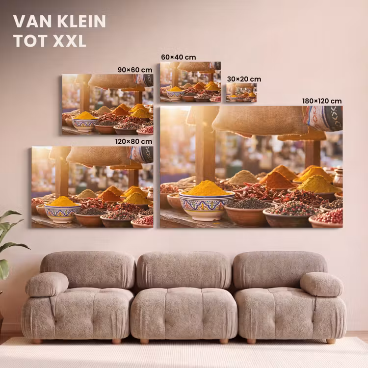 Canvas schilderij - Specerijen - Markt - Kleurrijk — 7
