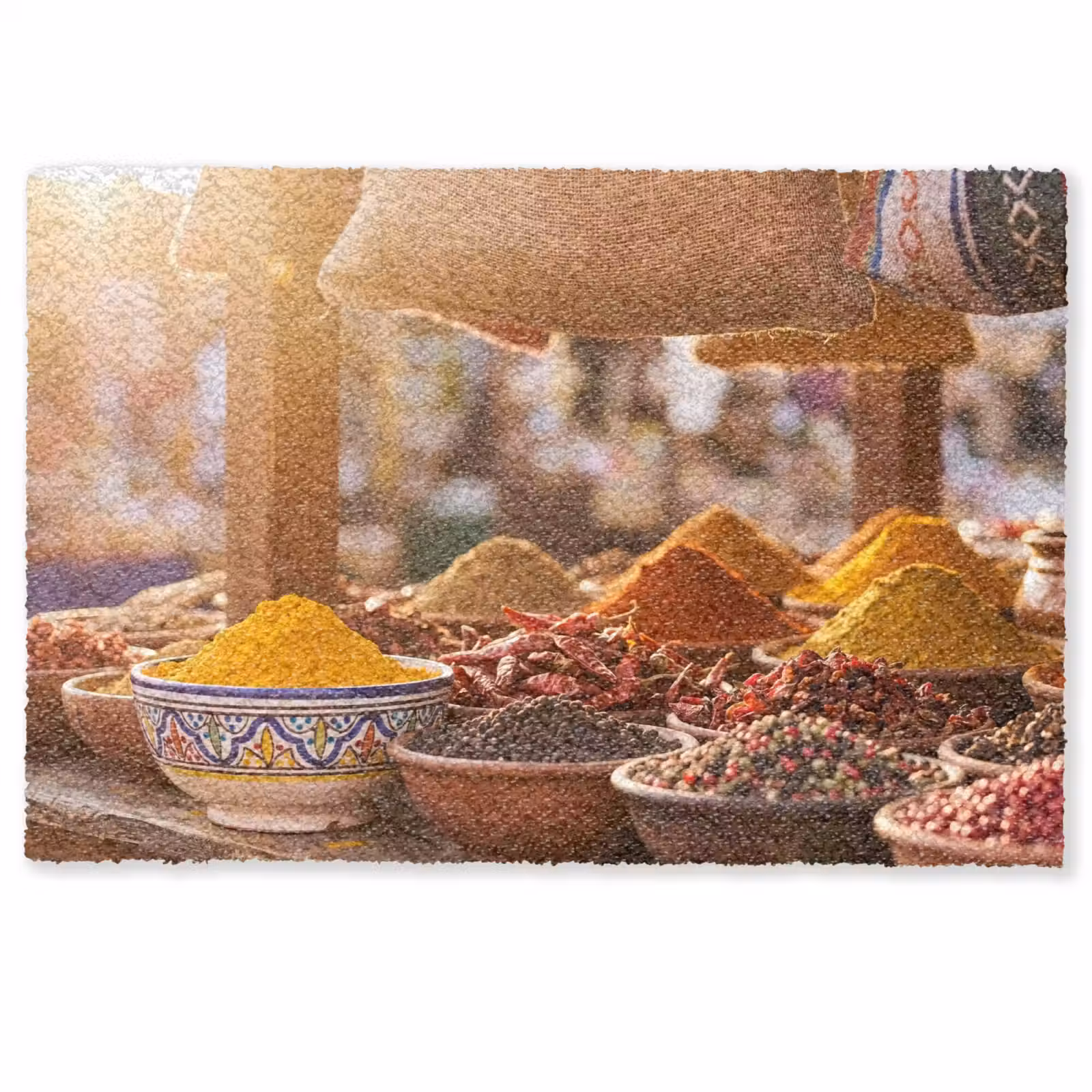 Deurmat - Specerijen - Markt - Kleurrijk — 1