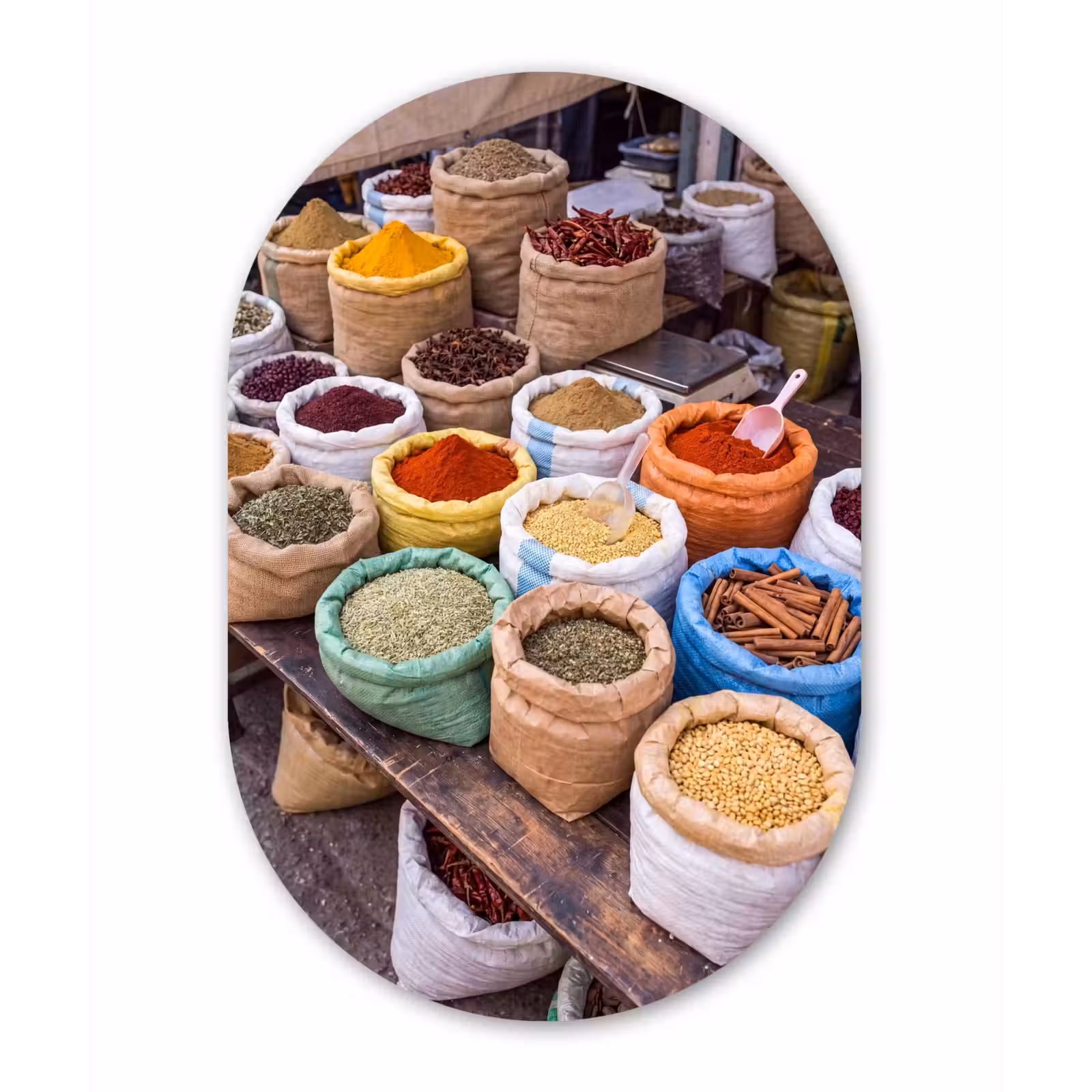 Muurovaal - Glas - Kruiden - Zakken - Markt — 1