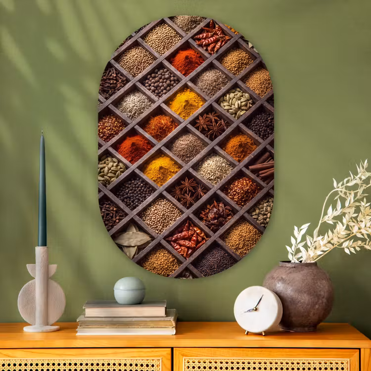 Muurovaal - Glas - Kruiden - Houten - Eten — 2