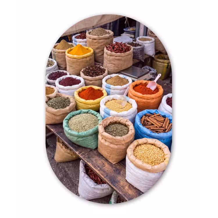 Muurovaal - Glas - Kruiden - Zakken - Markt — 1