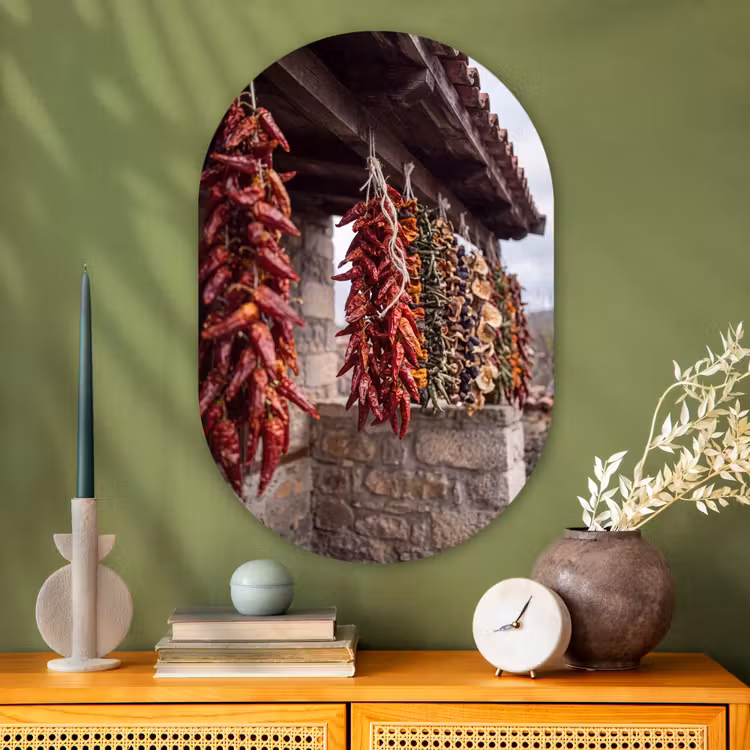 Muurovaal - Glas - Rode pepers - Eten — 2