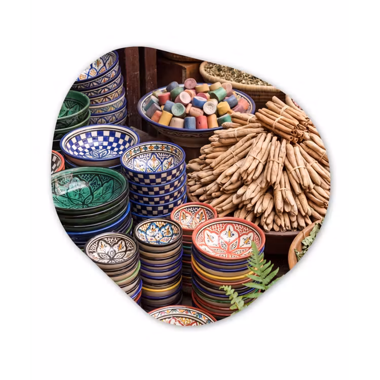 Organisch schilderij - Glas - Aardewerk - Oosters - Kleurrijk — 1