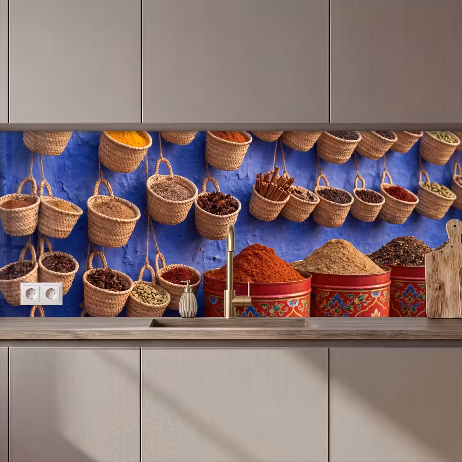 Keuken achterwand - Kruiden - Manden - Markt — 1