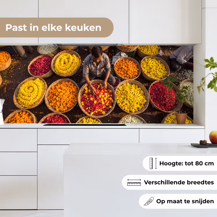 Keuken achterwand - Bloemen - Markt - Kleurrijk — 4