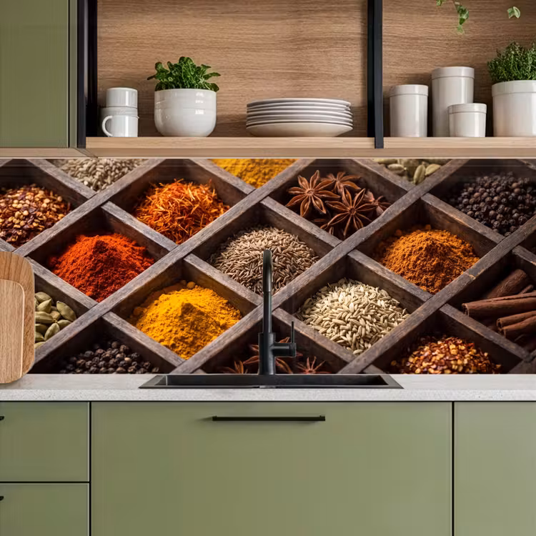 Keuken achterwand - Kruiden - Houten - Eten — 5