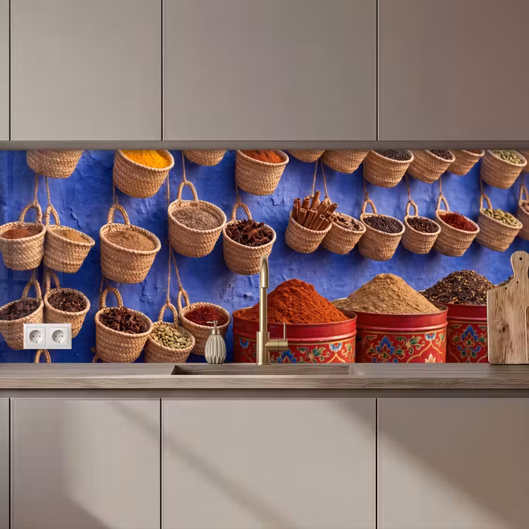 Keuken achterwand - Kruiden - Manden - Markt — 1