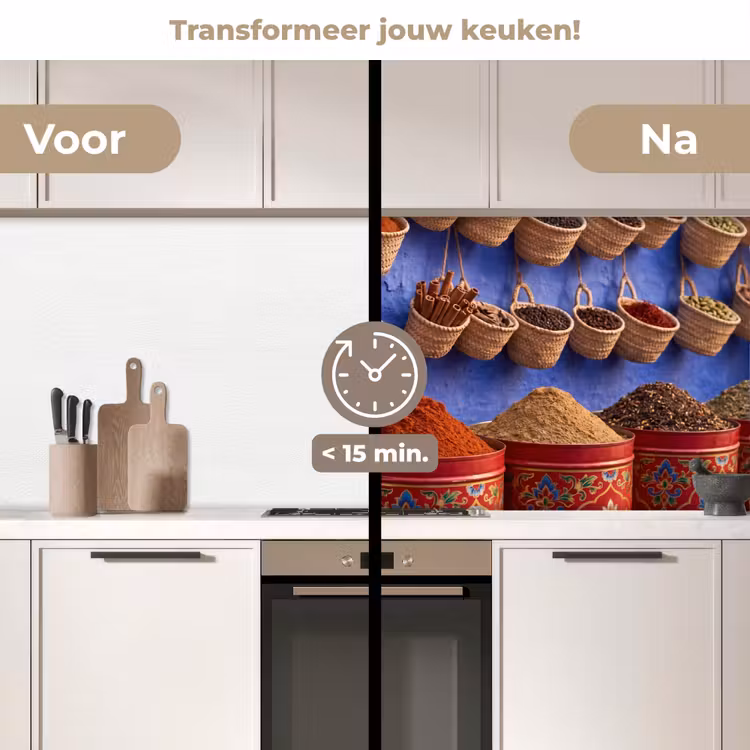Keuken achterwand - Kruiden - Manden - Markt — 2