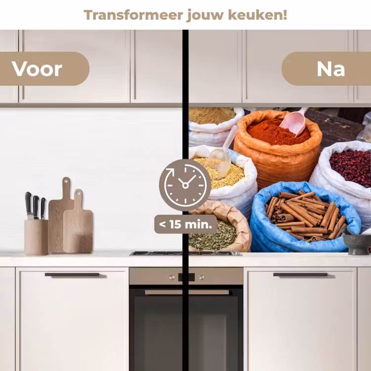 Keuken achterwand - Kruiden - Zakken - Markt — 2