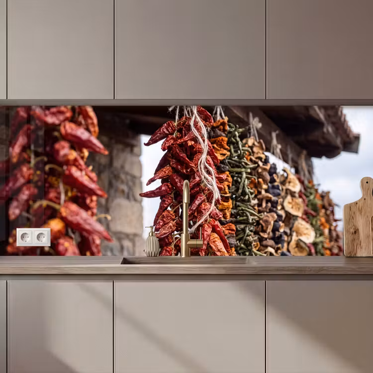 Keuken achterwand - Rode pepers - Eten — 1