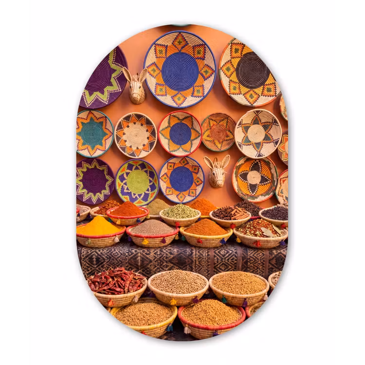 Muurovaal - Glas - Eten - Kleurrijk - Cultuur — 1