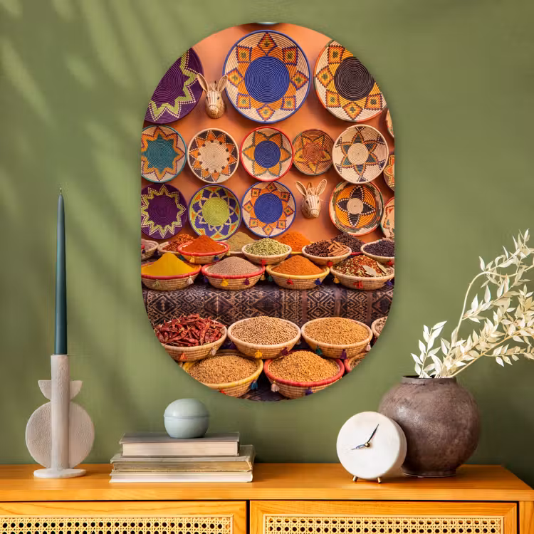 Muurovaal - Glas - Eten - Kleurrijk - Cultuur — 2