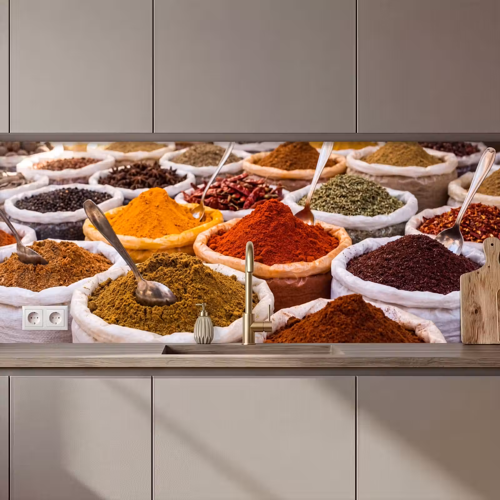 Keuken achterwand - Kruiden - Markt - Eten — 1