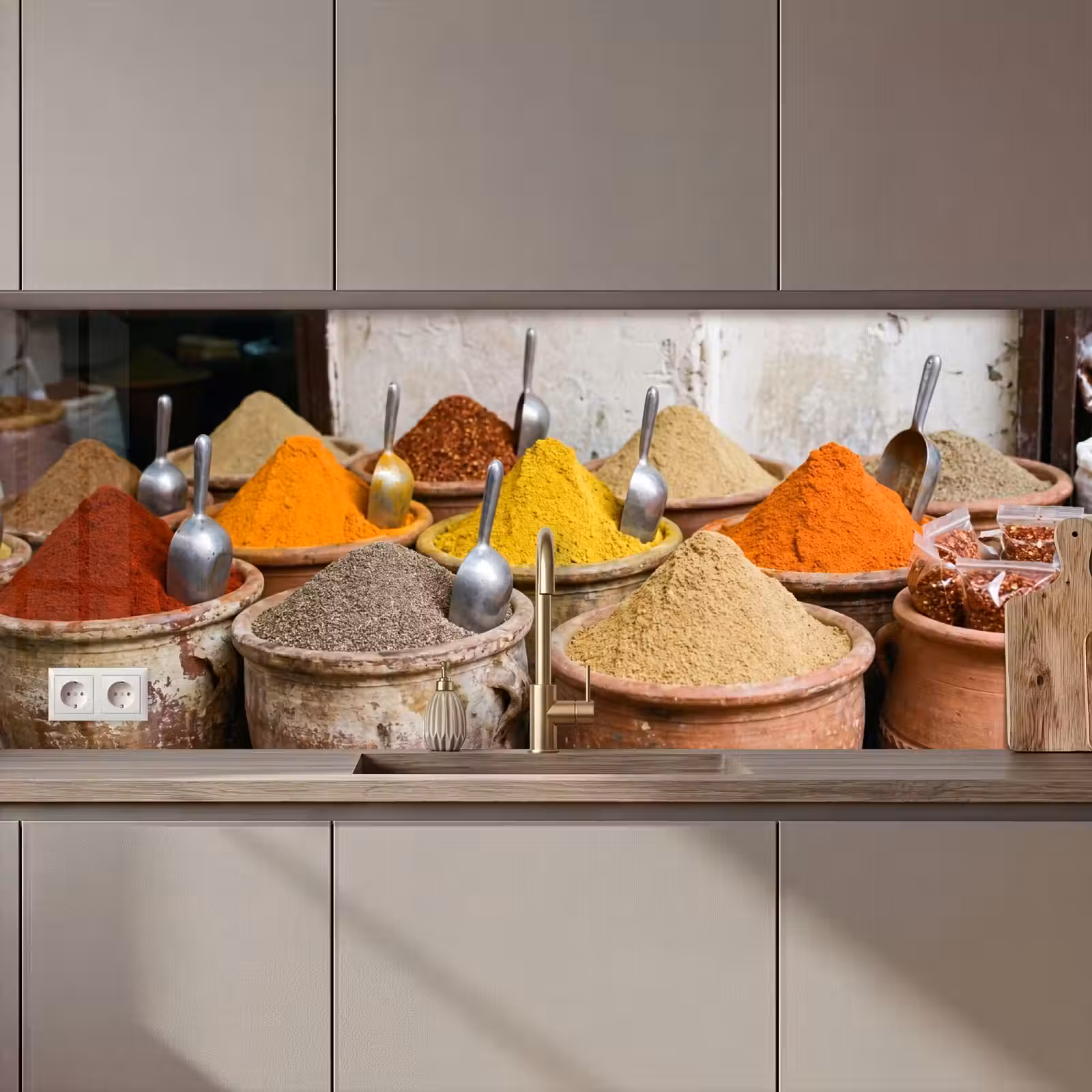 Keuken achterwand - Kruiden - Potten - Oosters — 1