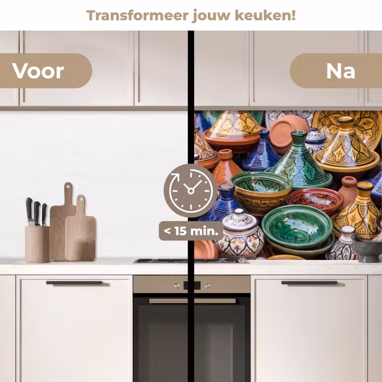 Keuken achterwand - Aardewerk - Kleurrijk - Patroon — 2