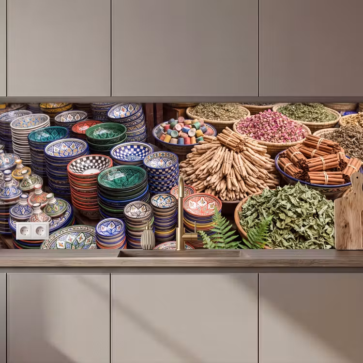 Keuken achterwand - Aardewerk - Oosters - Kleurrijk — 1