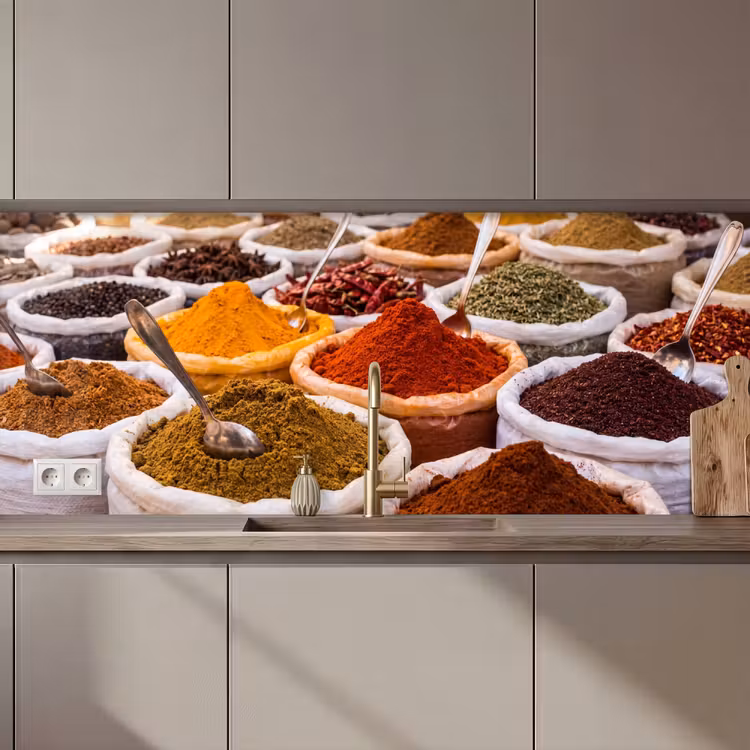 Keuken achterwand - Kruiden - Markt - Eten — 1