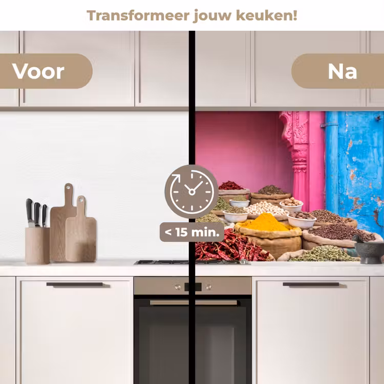 Keuken achterwand - Kruiden - Markt - Roze — 2