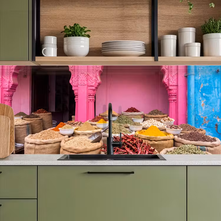 Keuken achterwand - Kruiden - Markt - Roze — 5