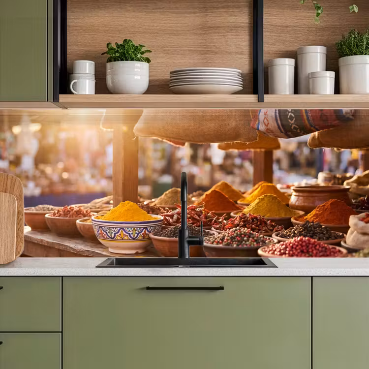 Keuken achterwand - Specerijen - Markt - Kleurrijk — 5