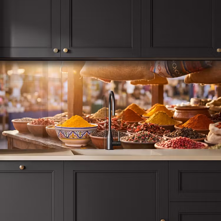 Keuken achterwand - Specerijen - Markt - Kleurrijk — 6