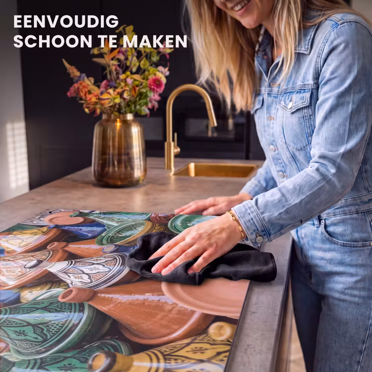 Inductie beschermer en spatscherm (2in1) - Aardewerk - Kleurrijk - Patroon — 5