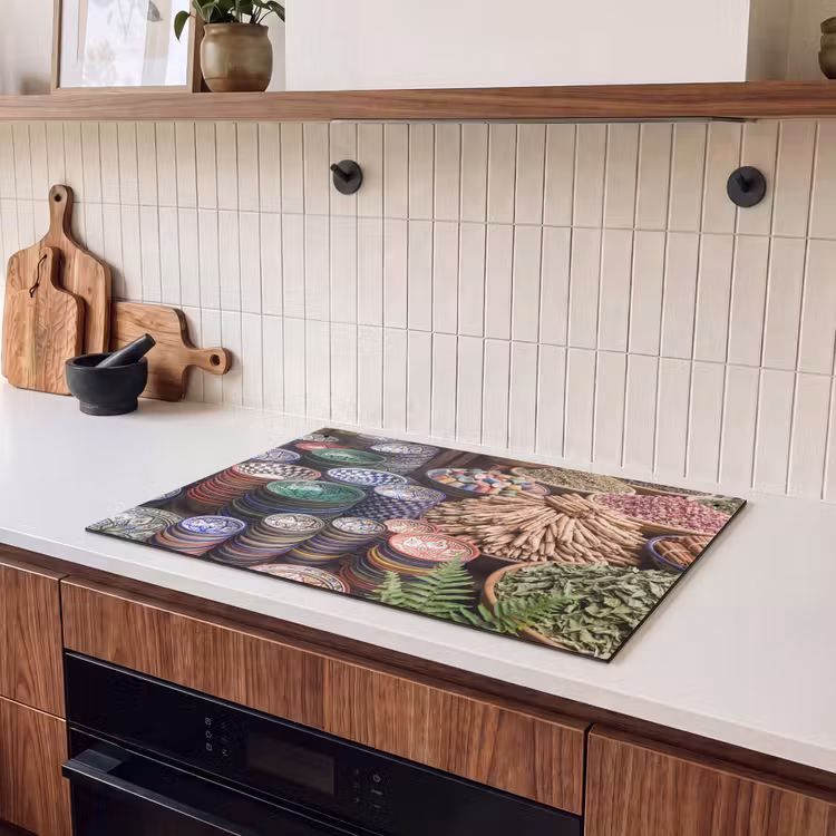 Inductie beschermer en spatscherm (2in1) - Aardewerk - Oosters - Kleurrijk — 3