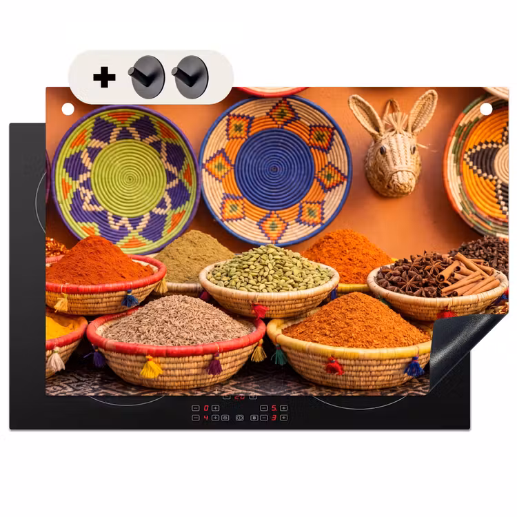 Inductie beschermer en spatscherm (2in1) - Eten - Kleurrijk - Cultuur — 1