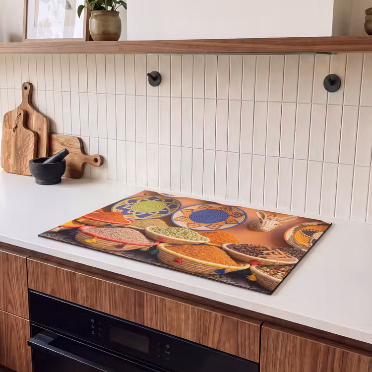 Inductie beschermer en spatscherm (2in1) - Eten - Kleurrijk - Cultuur — 3