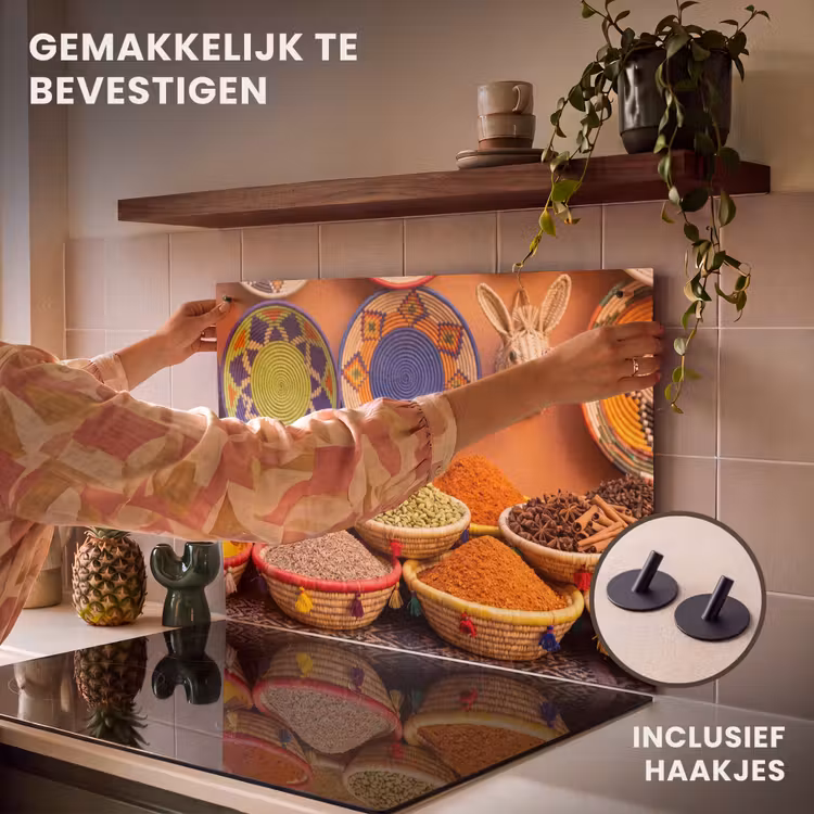 Inductie beschermer en spatscherm (2in1) - Eten - Kleurrijk - Cultuur — 7