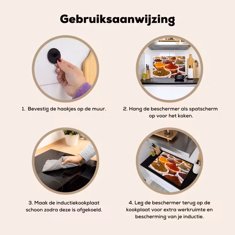 Inductie beschermer en spatscherm (2in1) - Kruiden - Markt - Eten — 6