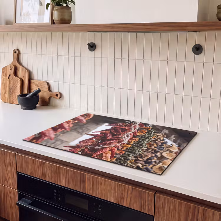 Inductie beschermer en spatscherm (2in1) - Rode pepers - Eten — 3