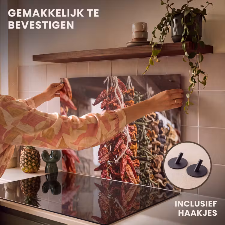 Inductie beschermer en spatscherm (2in1) - Rode pepers - Eten — 7