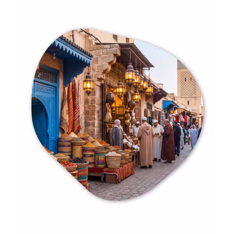 Organisch schilderij - Forex - Markt - Oosters - Kleurrijk — 1